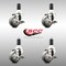 Service Caster 3 Inch 316SS Thermoplastic Rubber Swivel 1-3/8 Inch Stem Caster Set Brake SCC SCC-SS316EX20S314-TPRB-TLB-138-4 - alternate 2